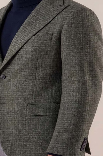 Blazer de microcuadro gris Old Rowley - detalle de solapa