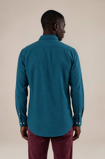 Camisa de Franela Azul Petróleo para Hombre