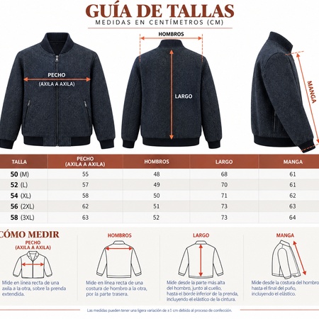 chaqueta medidas